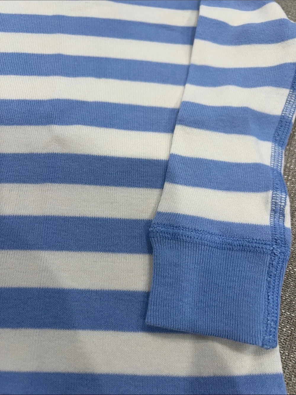 Hanna Andersson Light Blue and White Striped Pajama Set